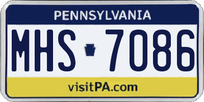 PA license plate MHS7086