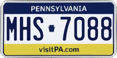 PA license plate MHS7088