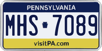 PA license plate MHS7089