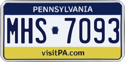 PA license plate MHS7093