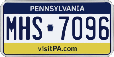 PA license plate MHS7096