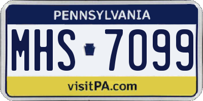 PA license plate MHS7099