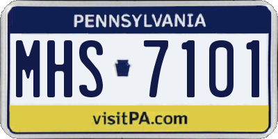 PA license plate MHS7101