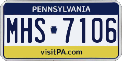 PA license plate MHS7106