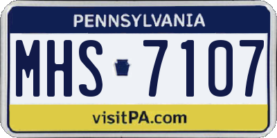 PA license plate MHS7107