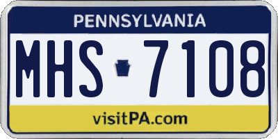 PA license plate MHS7108