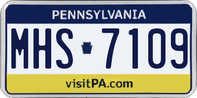 PA license plate MHS7109