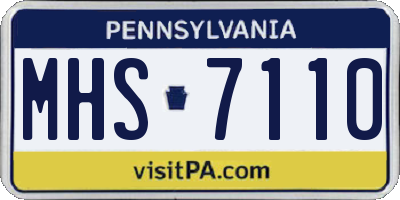 PA license plate MHS7110
