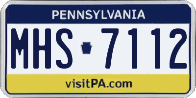 PA license plate MHS7112