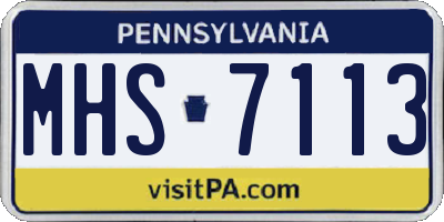 PA license plate MHS7113