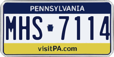 PA license plate MHS7114