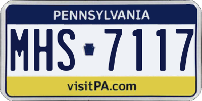 PA license plate MHS7117
