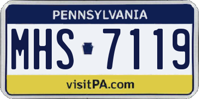 PA license plate MHS7119
