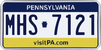 PA license plate MHS7121