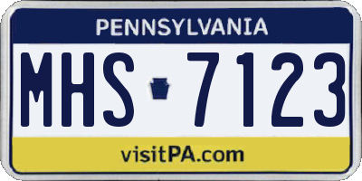 PA license plate MHS7123