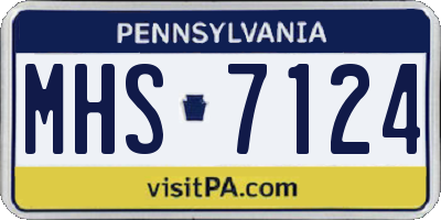 PA license plate MHS7124