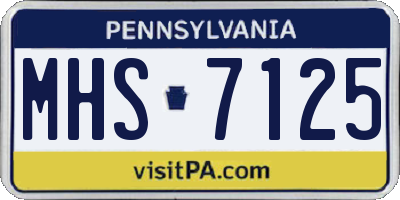 PA license plate MHS7125