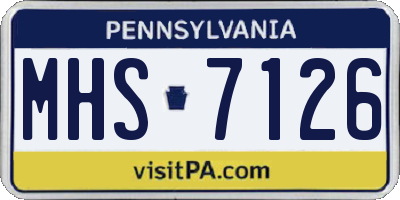 PA license plate MHS7126