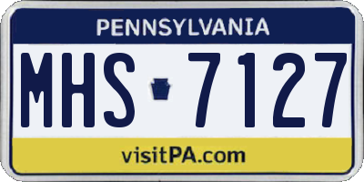 PA license plate MHS7127