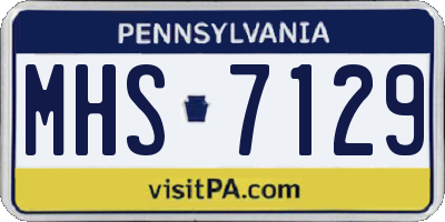 PA license plate MHS7129