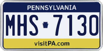 PA license plate MHS7130