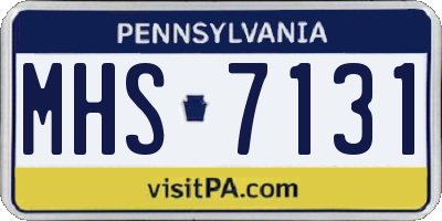 PA license plate MHS7131