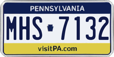 PA license plate MHS7132