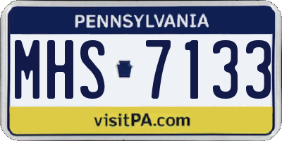 PA license plate MHS7133