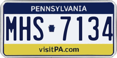 PA license plate MHS7134