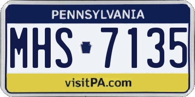 PA license plate MHS7135