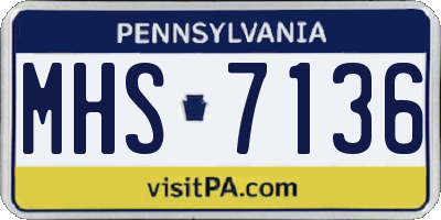 PA license plate MHS7136