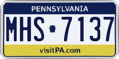 PA license plate MHS7137