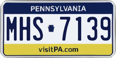PA license plate MHS7139
