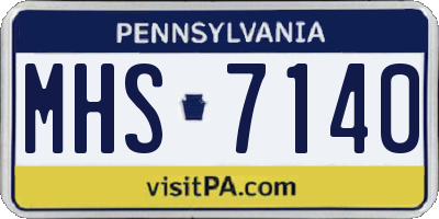 PA license plate MHS7140