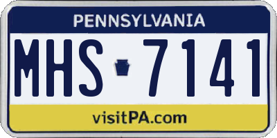 PA license plate MHS7141