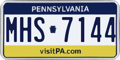 PA license plate MHS7144
