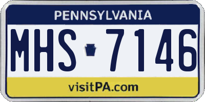 PA license plate MHS7146