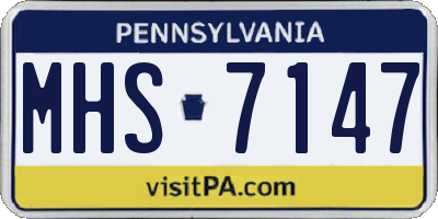 PA license plate MHS7147