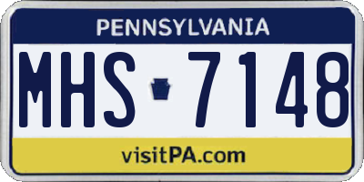 PA license plate MHS7148