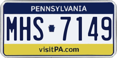 PA license plate MHS7149