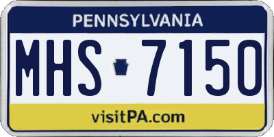 PA license plate MHS7150