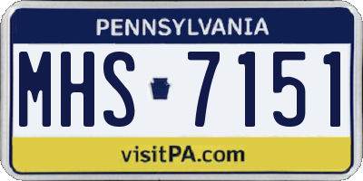 PA license plate MHS7151
