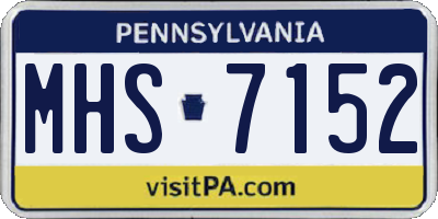 PA license plate MHS7152