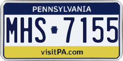 PA license plate MHS7155