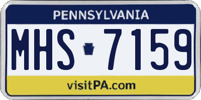 PA license plate MHS7159