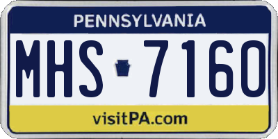 PA license plate MHS7160
