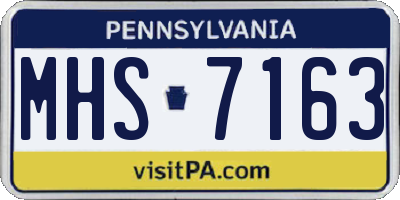 PA license plate MHS7163