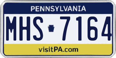 PA license plate MHS7164