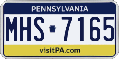 PA license plate MHS7165