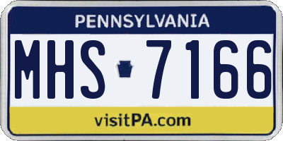 PA license plate MHS7166